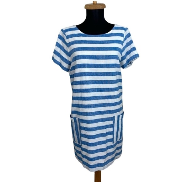 Linen‎ Blend Striped Dress - Picture 1 of 13